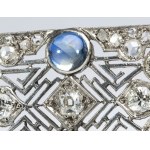 Diamonds and sapphires gold brooch