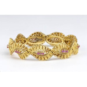 Rubies gold bracelet - 1960s