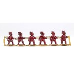 Gold bracelet with oriental warrior figures in red lacquer