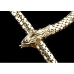 Flexible yellow gold snake-shaped necklace