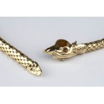 Flexible yellow gold snake-shaped necklace