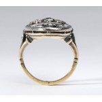 Diamonds gold and silver ring