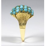 Turquoise gold band ring