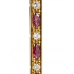 Diamonds and rubies gold bar brooch