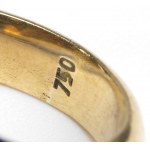 Enamel and diamond gold ring - first half 20th century