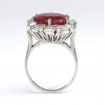 Ruby and diamonds platinum ring