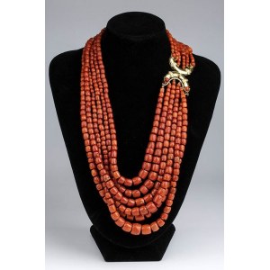 Mediterranean coral gold necklace