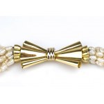 Freshwater pearls gold torsade necklace