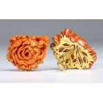 Cerasuolo coral flower gold earrings