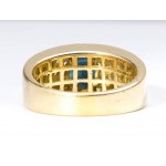 Diamonds and blue sapphire gold ring