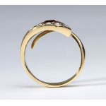 Ruby and diamonds gold snake ring