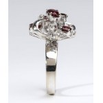 Gold ruby diamond floreal ring