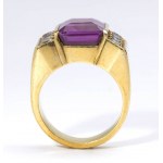 Glass paste gold band ring