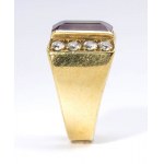Glass paste gold band ring