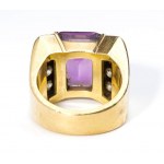 Glass paste gold band ring