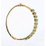 Emeralds rigid gold hoop bracelet