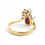 Ruby and diamonds gold ring