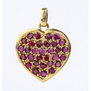 Heart shape ruby gold pendant