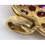 Heart shape ruby gold pendant