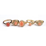 14 rings in silver, gold and cerasuolo coral