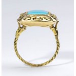 Turquoise paste gold ring