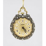 Gold and silver necklace and pendant pocket watch