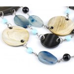 Sterling silver hard stones necklace