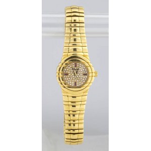 PIAGET Tanagra: ladies gold, diamonds and rubies wristwatch ref. 16035 M - 1990s