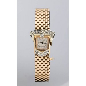 CHALET: ladies gold and diamonds jewellery wristwatch - 1940s
