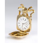 PERRET & FILS: pocket watch with gold brooch - Geneva ca. 1900