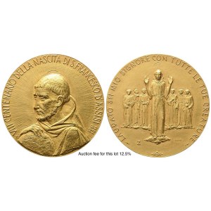 ITALY. Medal minted in 1981 for the 8th centenary of the birth of Saint Francesco of Assisi 1181-1981