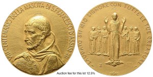 ITALY. Medal minted in 1981 for the 8th centenary of the birth of Saint Francesco of Assisi 1181-1981