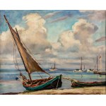 Stanislaw Zurawski (1889 - 1976), Boats on the seashore