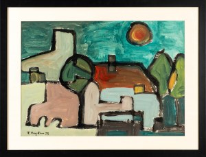 Fryderyk Antoni Hayder (1905 - 1990), Pejzaż architektoniczny, 1973