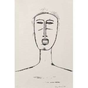 Jerzy Nowosielski (1923 - 2011), Portret męski en face, 1990