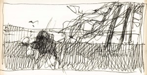 Jerzy Duda-Gracz (1941 - 2004), Staropole - Mazurek. Szkic do Obrazu 2722 - praca dwustronna, z cyklu: „Chopinowi - Duda Gracz, 2002