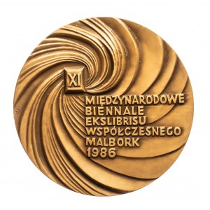 PRL, medal, XI Międzynarodowe Biennale Ekslibrisu Współczesnego, Malbork 1986.