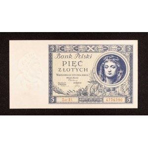 Polska, II Rzeczpospolita, 5 ZŁOTYCH, 2.02.1930, seria BI.