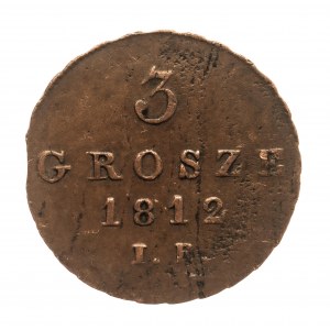 Księstwo Warszawskie, 3 grosze 1812 I.B., Warszawa