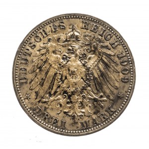 Niemcy, Cesarstwo Niemieckie, Prusy, 3 marki 1909 A, Berlin.