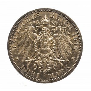 Niemcy, Cesarstwo Niemieckie, Saksonia-Weimar-Eisenach, 3 marki 1910 A - drugie wesele