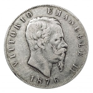 Włochy, Wiktor Emanuel II, 5 lirów 1876, Rzym