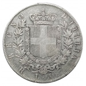 Włochy, Wiktor Emanuel II, 5 lirów 1876, Rzym