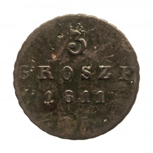 Księstwo Warszawskie, 3 grosze 1811 I.B., Warszawa