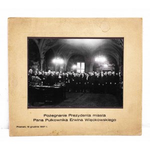 Fotografia, płk Erwin Więckowski - pożegnanie Prezydenta miasta, Poznań 1937