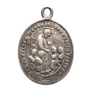 Medalik religijny, Na Pamiątkę I Komunii Świętej - XIX/XX wiek - srebro pr.84