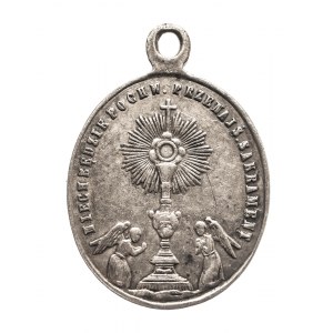Medalik religijny, Na Pamiątkę I Komunii Świętej - XIX/XX wiek - srebro pr.84