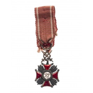 PRL, Srebrny Krzyż Zasługi z Mieczami - miniatura - J. Knedler (SREBRO)