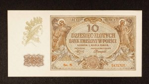 Poľsko, Generálna vláda, 10 zlotých 1.03.1940, séria N.