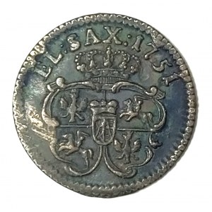 Polska, August III Sas, szeląg 1751, Drezno